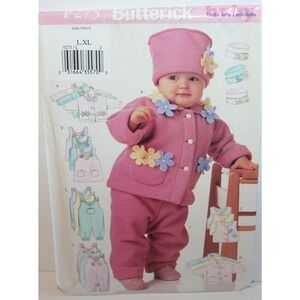 Butterick Sewing Pattern P273 Infants Jacket Vest Jumper Hat Size L-XL